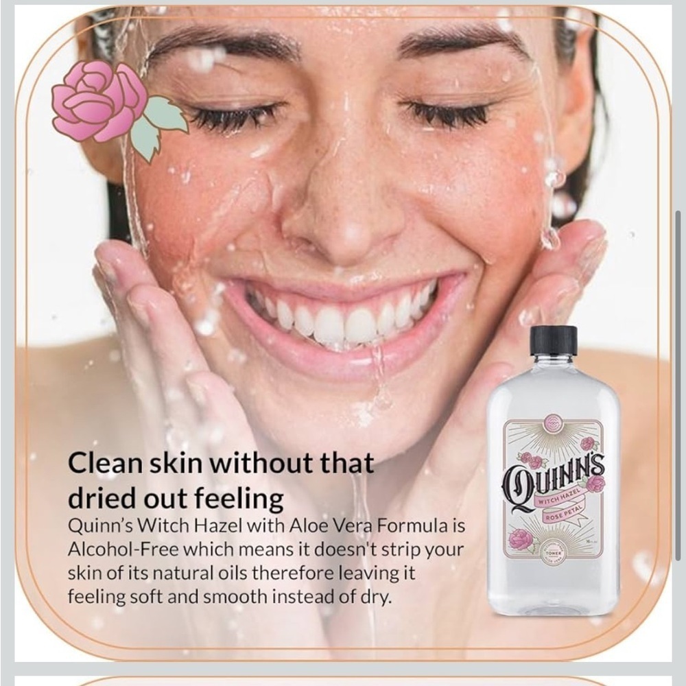 Quinn’s Witch Hazel Rose Petal Toner. New sealed. - Picture 3 of 6